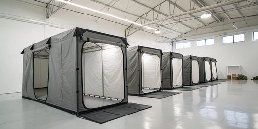 A complete 4x4 grow tent kit with lights set up for growing in the USA.