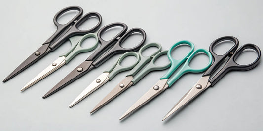 A collection of non-stick bud scissors with coated blades for a clean trim.