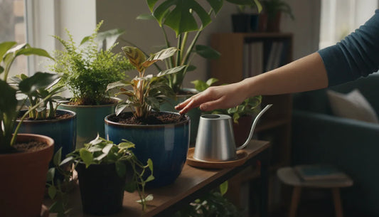 How often to water indoor plants in a bright home growing setup