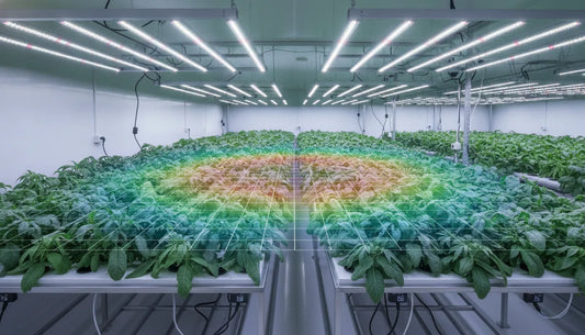 PAR vs PPFD vs DLI grow light measurement guide for an indoor canopy
