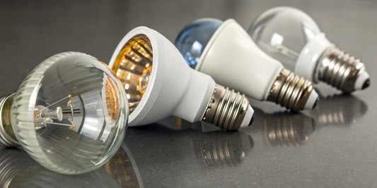 Various 400 watt grow light bulbs, including HPS, MH, and LED types.