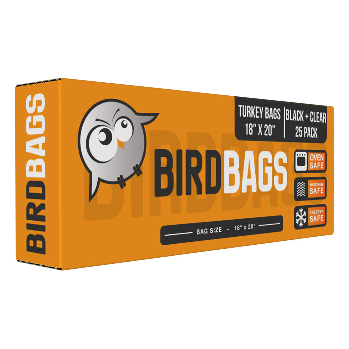 BirdBags 3 Gallon Turkey Bags Black & Clear 18" x 20" (25 Pack)