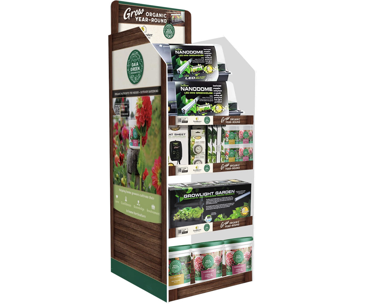 Gaia Green & SunBlaster Free-Standing Displayer, (with product)