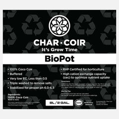 Char Coir BioPot, 8 Liter/2 Gallons, Case of 10 - Soils & Containers