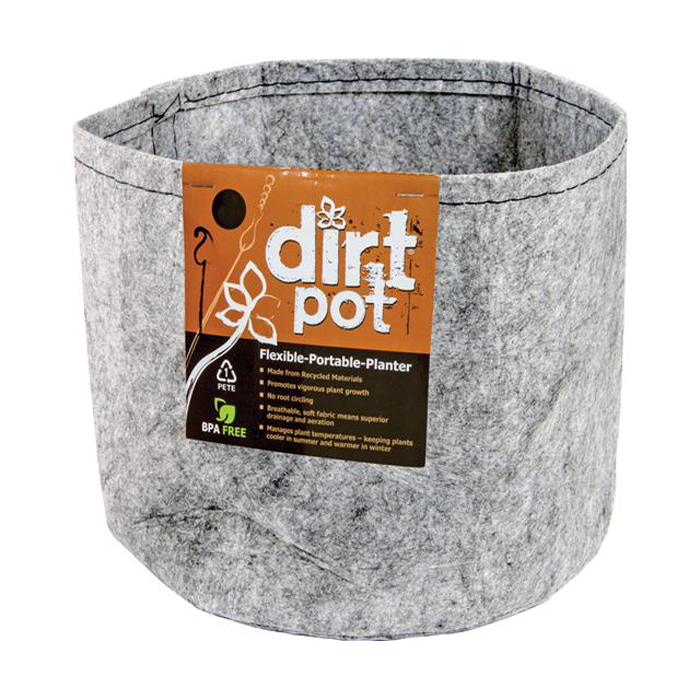 Dirt Pot Round Fabric Pot, 3 Gallon - Grey