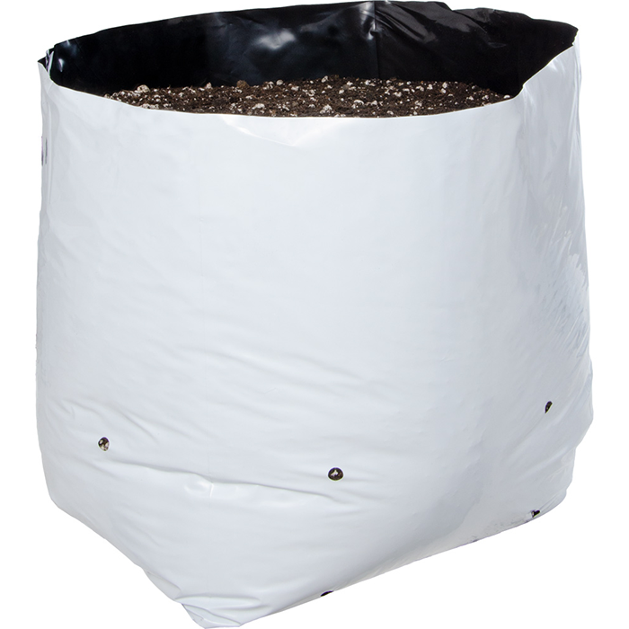 Hydrofarm 10 Gallon Grow Bag, White & Black, Pack of 200