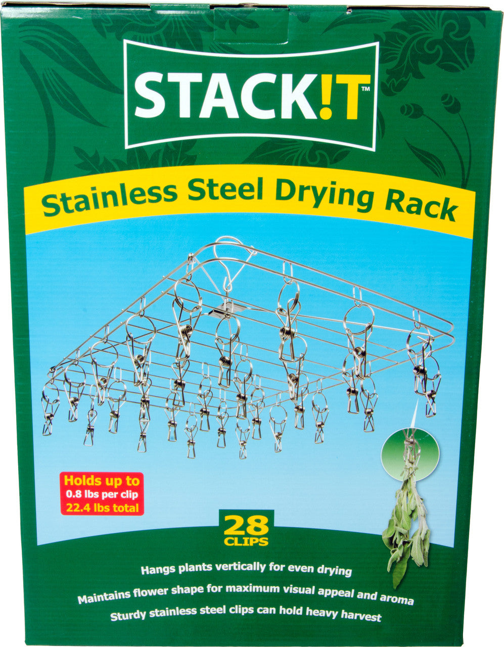 STACK!T Hanging Dry Rack w/28 Clips- Groindoor.com | Hydroponics | Indoor Grow Supply Superstore