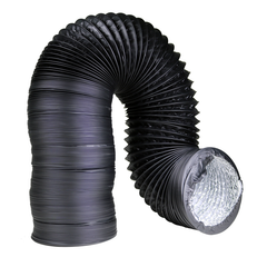 DL Wholesale Light Proof Black Air Ducting, 4 in. x 25 ft.