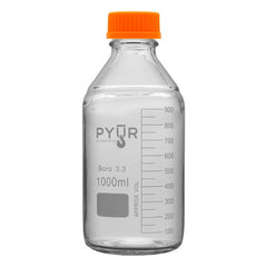 Pyur Scientific 1000 ml Glass Reagent Media Storage Bottle GL45 Screw Cap