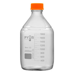Pyur Scientific 2000 ml Glass Reagent Media Storage Bottle GL45 Screw Cap
