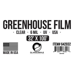 32x100 Greenhouse Film Clear 6mill UV