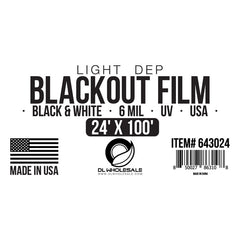 24X100 Light Dep Black u0026 White Blackout Film UV 6mill
