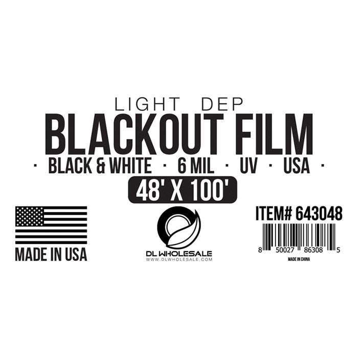 48X100 Light Dep Black u0026 White Blackout Film UV 6mill
