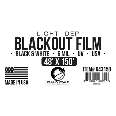 DL Wholesale 48X150 Light Dep Black u0026 White Blackout Film UV 6mill