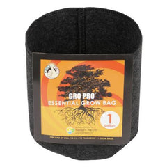 Gro Pro Essential Round Fabric Pot, 1 Gallon - Black - (120/Cs) Case of 3