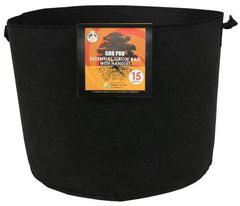 Gro Pro Essential Round Fabric Pot with Handles, 15 Gallon - Black