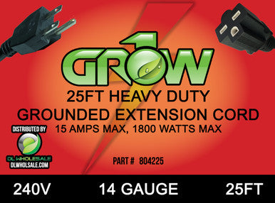 Grow1 240V Extension Cord 14 Gauge 25'