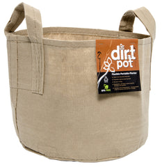 Dirt Pot Flexible Portable Planter, Tan, 15 gal, with handles