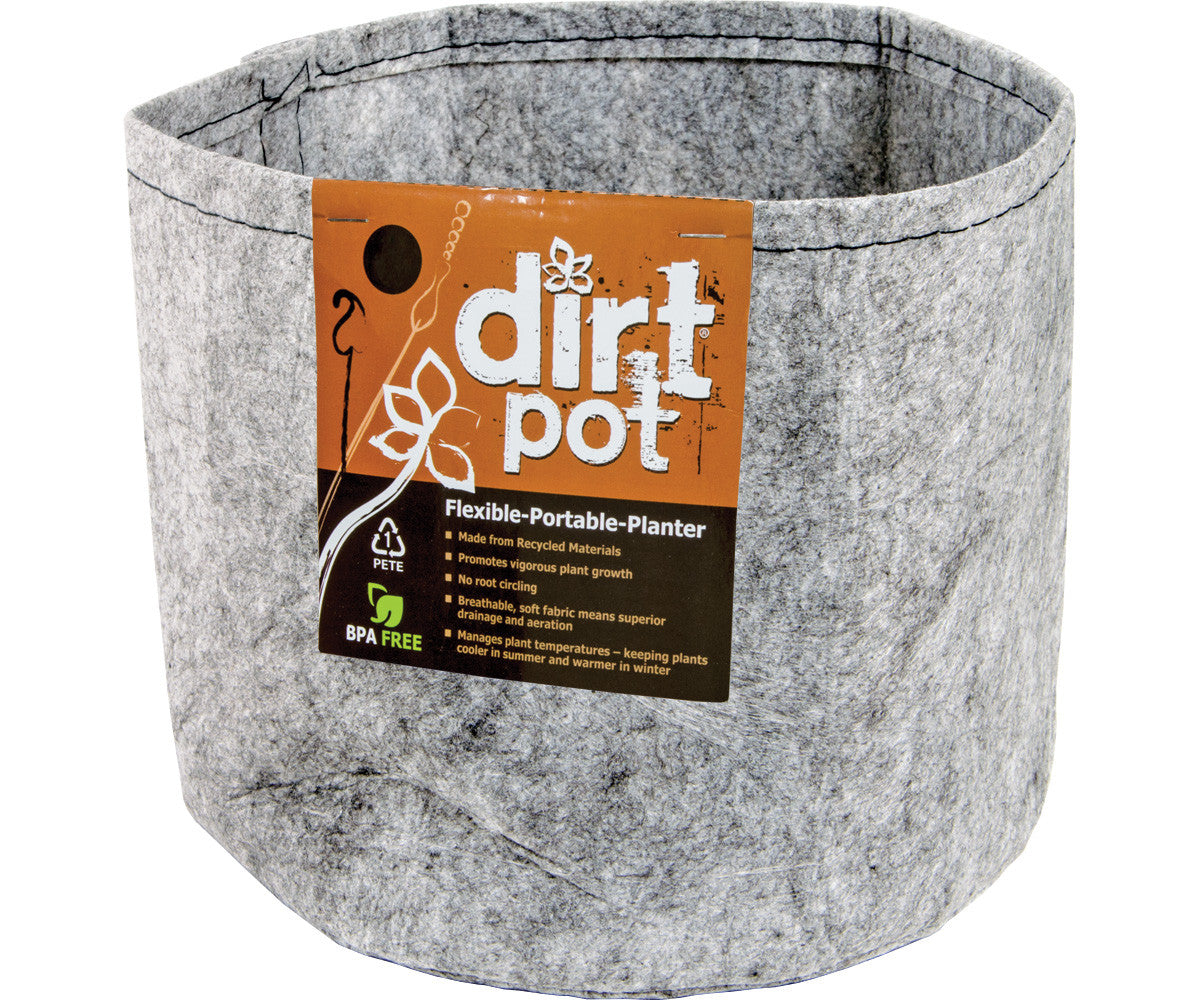 Dirt Pot Flexible Portable Planter, Grey, 15 gal, no handles - Soils & Containers