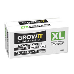 GROWIT Commercial Coco 10"x10"x7" RapidRIZE Block, Pack of 10