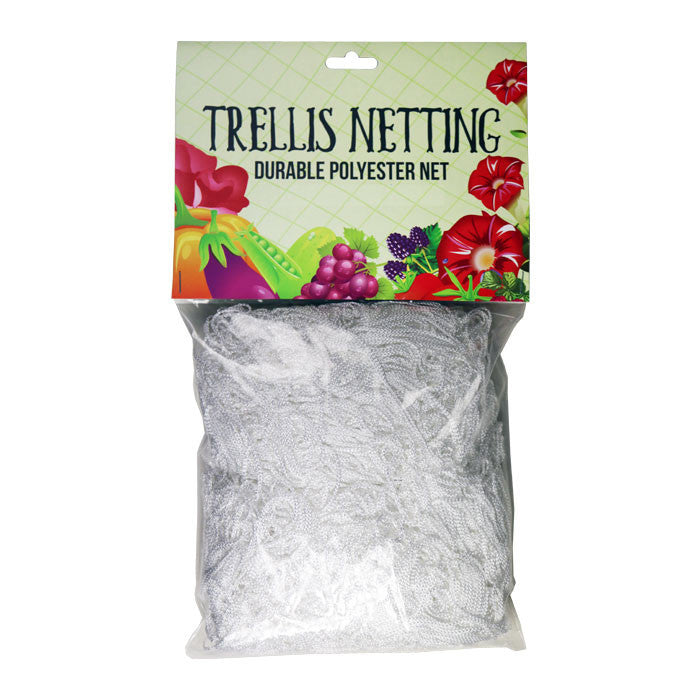 Grow1 Trellis Netting 5 ft x 30 ft with 6 in Squares, White