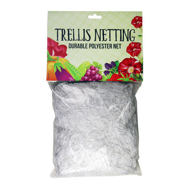Grow1 Trellis Netting 5 ft x 15 ft with 6 in Squares, White