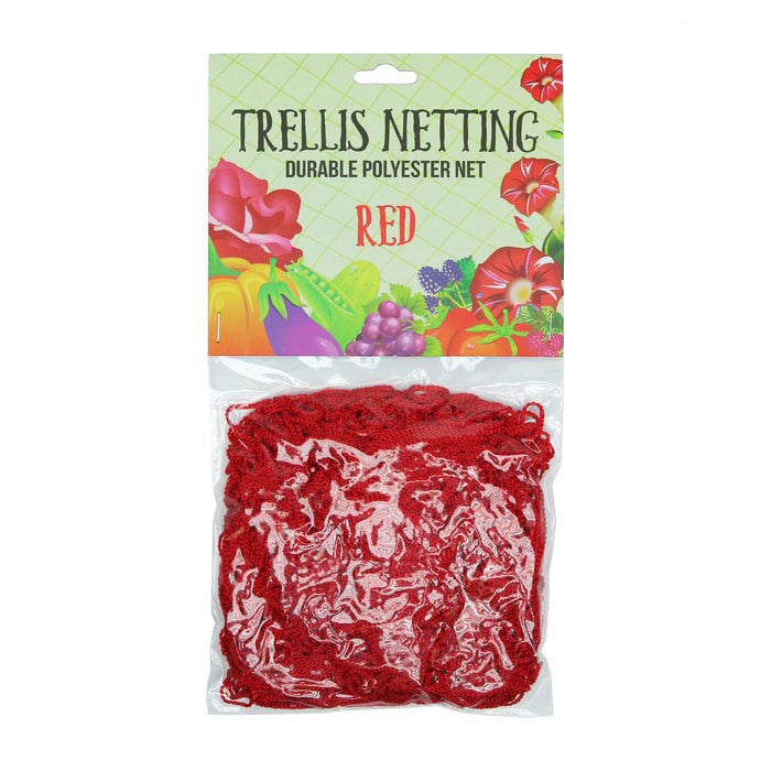 Grow1 Trellis Netting 5 ft x 30 ft with 6 in Squares, Red