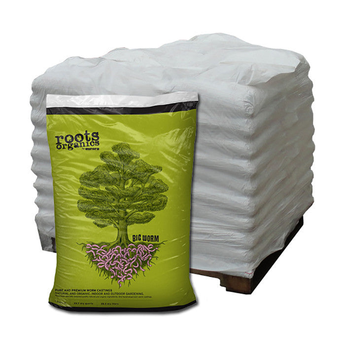 Roots Organics Big Worm Castings, 1 Cubic Foot Bag - Pallet of 60 Bags