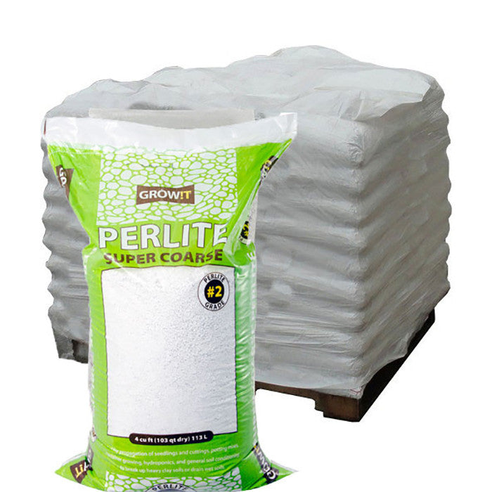 GROW!T #2 Perlite, Super Coarse, 4 Cubic Feet - Pallet of 30 Bags - Soils & Containers